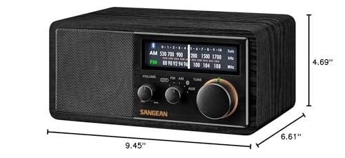 Sangean SANGEAN SG-118 AM/FM/Bluetooth Wooden Cabinet Radio with USB Phone Charging