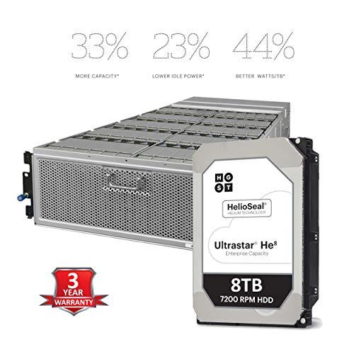 HGST HGST Ultrastar He8 | HUH728080ALE600 | 0F23267 | 8TB 7200 RPM 128MB Cache SATA 6.0Gb/s 3.5" Inch | 512e | Instant Secure Erase | Helium Platform Hard Disk Drive HDD