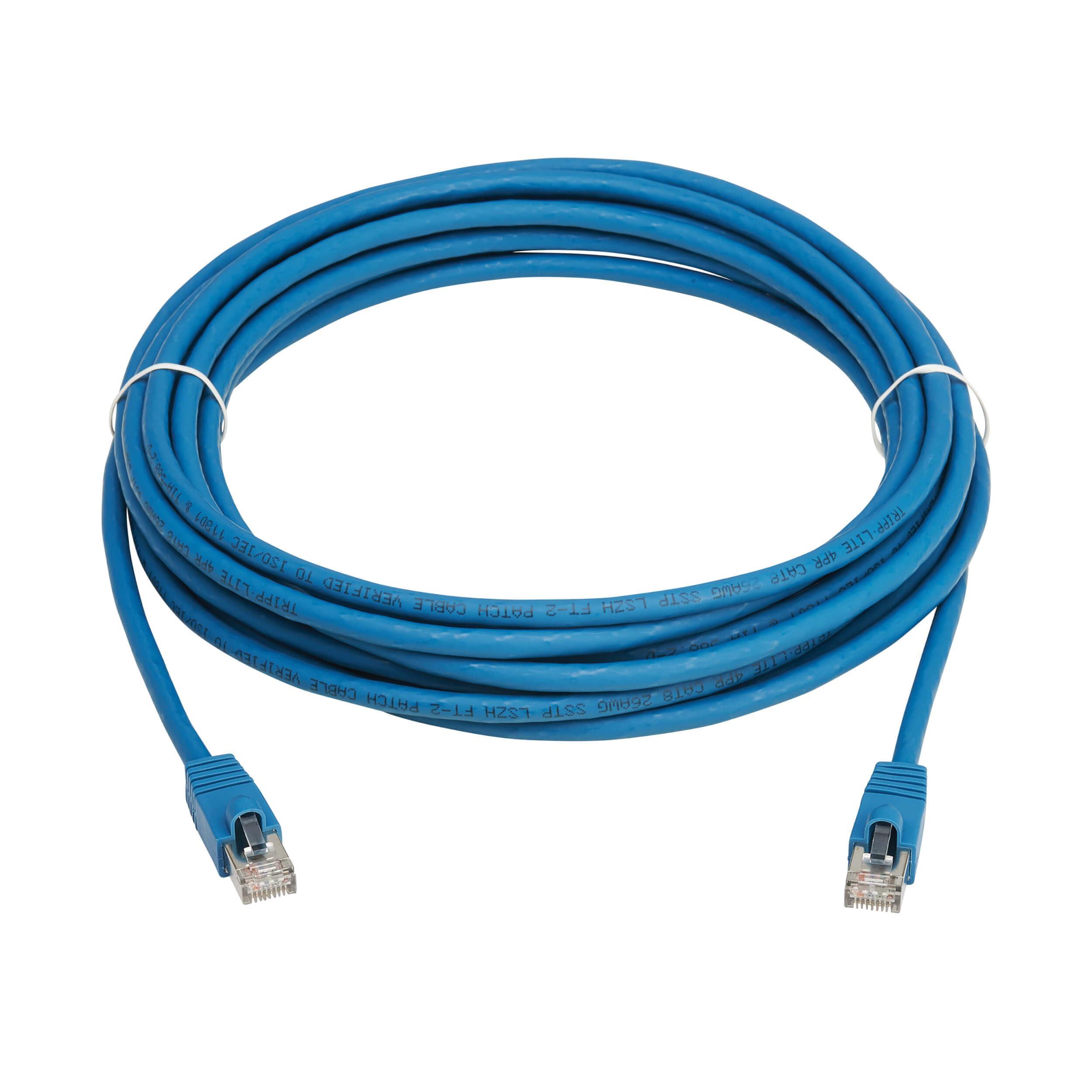 Tripp Lite Tripp Lite Cat8 40G PoE Shielded Ethernet Cable, 16.4 Feet / 5 Meters, Flame-Resistant LSZH Jacket, Power Over Ethernet, Snagless RJ45, SSTP, Male-to-Male, Blue (N272L-F05M-BL)
