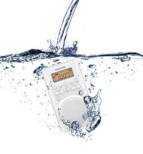 Sangean Sangean H205 Shower Radio AM/FM Waterproof, Weather Alert, Digital Tuning, White