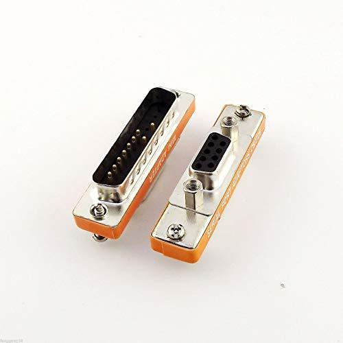 Delmitan Connector and Terminal VGA DB9 9 Pin Female to DB25 25 Pin Male Serial RS-232 Gender Adapter Converter