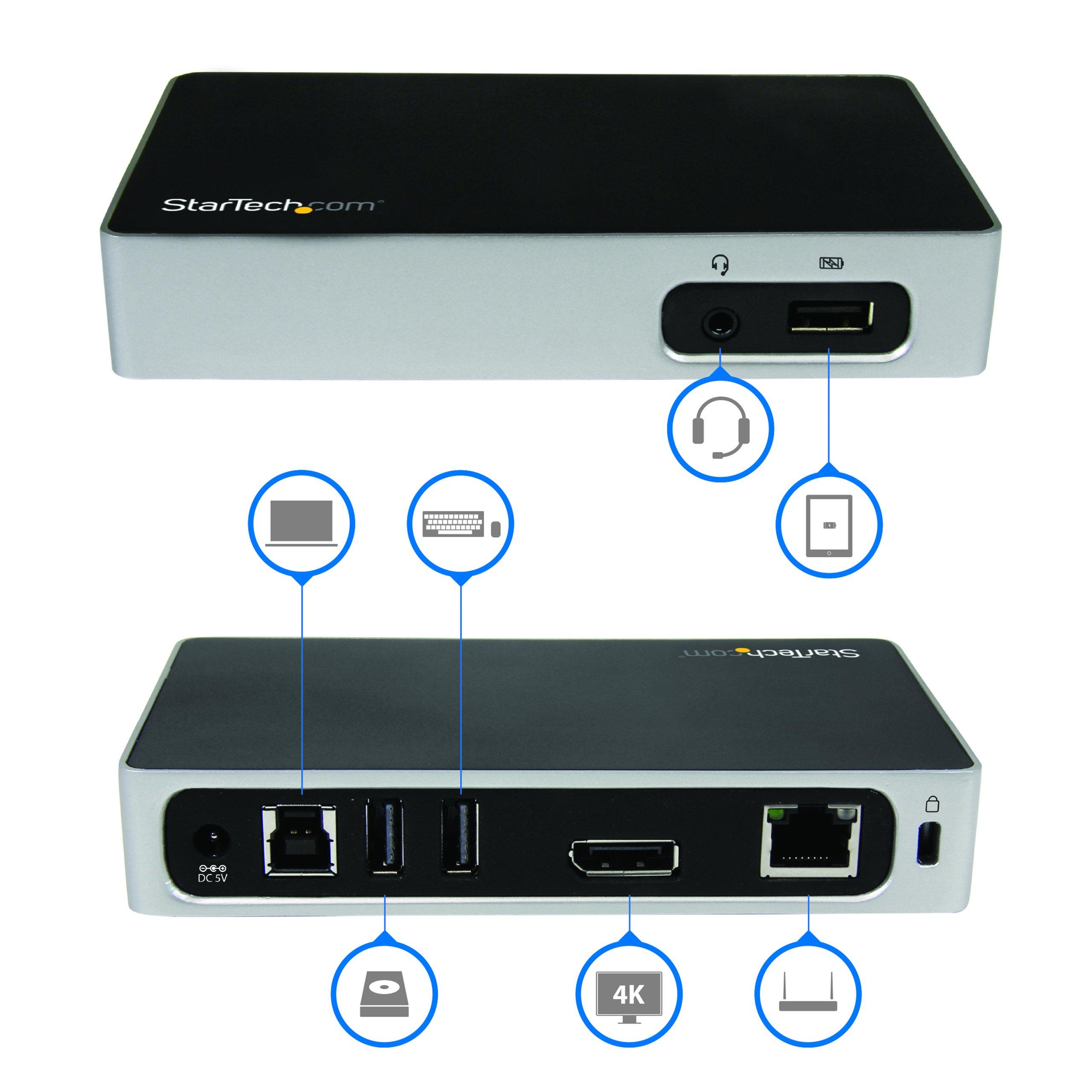 StarTech.com StarTech.com 4K DisplayPort Docking Station for Laptops/USB 3.0 / Universal Laptop Docking Station / 4K Ultra HD Doc (USB3VDOCK4DP)