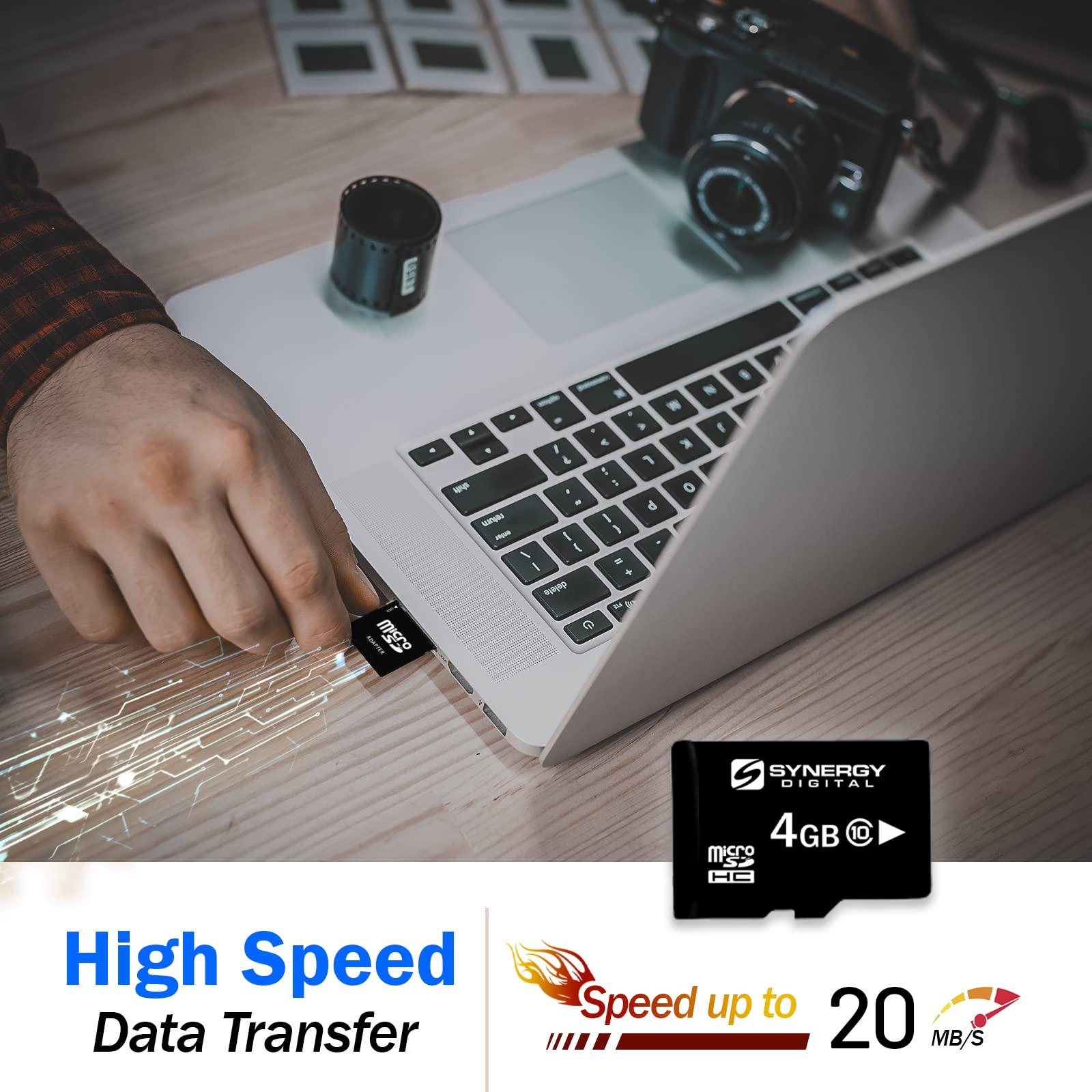 Synergy Digital Synergy Digital 4GB Micro SDHC Secure Digital Memory Cards, Compatible with Huawei Ascend 2 Cell Phone - Class 10, 20MB/s - Pack of 5