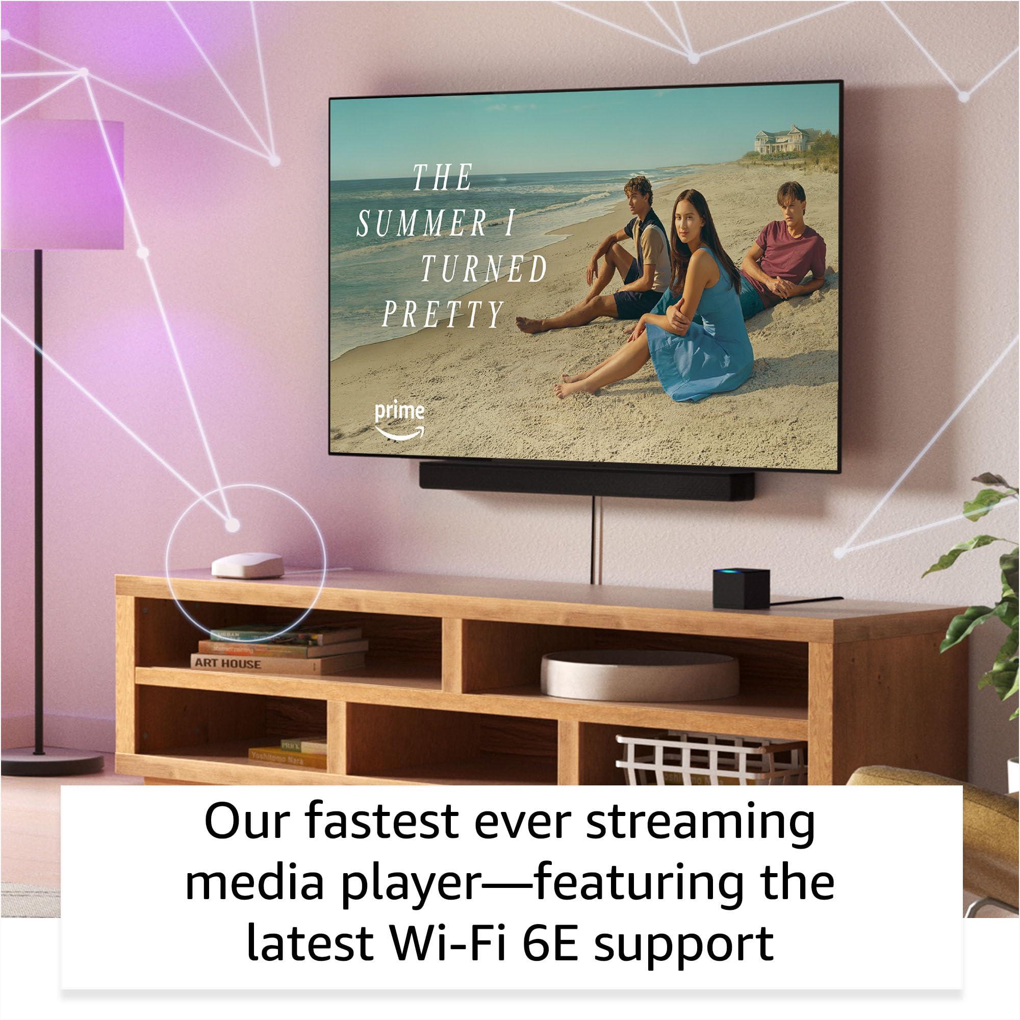 Amazon Amazon Fire TV Cube (newest model) with AI-powered Fire TV Search, Hands-free streaming device with Alexa, Wi-Fi 6E, 4K Ultra HD