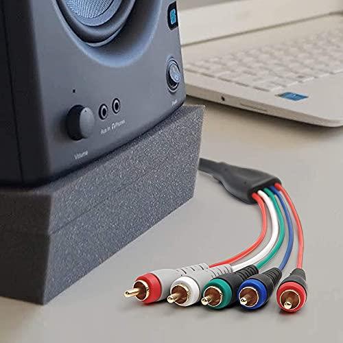 BlueRigger BlueRigger Component Video Cable with Audio (25FT, RCA- 5 Cable, Supports 1080i) - Compatible with DVD Players, VCR, Camcorder, Projector