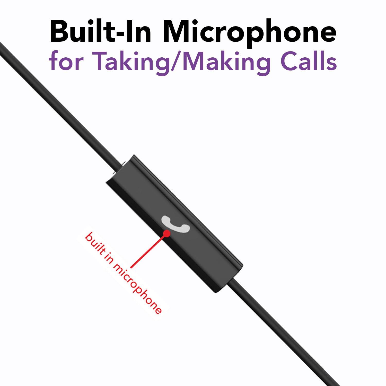 Maxell Maxell HP101 Type-C Lightweight Headphones, Built-in Microphone, Adjustable Headband, 6 Foot Cord, 197236, Black