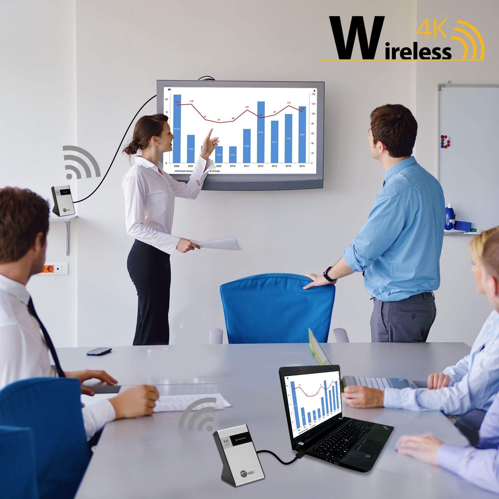 SIIG SIIG CE-H23Q11-S1 Wireless HDMI Extender Kit 98Ft 30M Supporting 4K @30Hz HDCP 1.4 CEC 60GHz Frequency-Transmitter and Receiver, Black