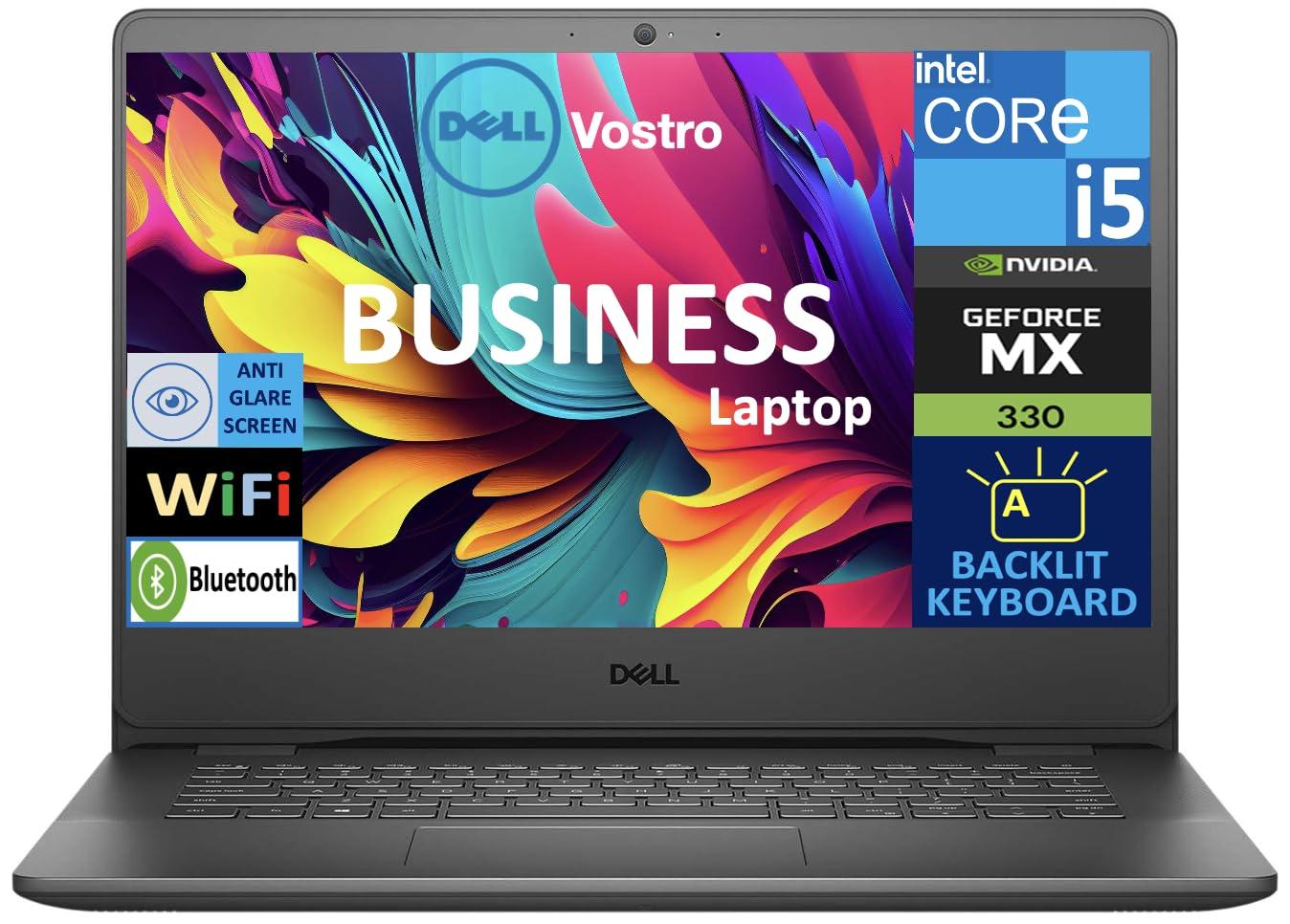 Dell Dell Vostro 3400 Home & Business Laptop (Intel i5-1135G7 4-Core, 8GB RAM, 256GB SSD + 1TB HDD, MX330, 14.0" 60 Hz HD (1366x768), WiFi, Bluetooth, Backlit KB, Ubuntu Linux 20.04) with Plug