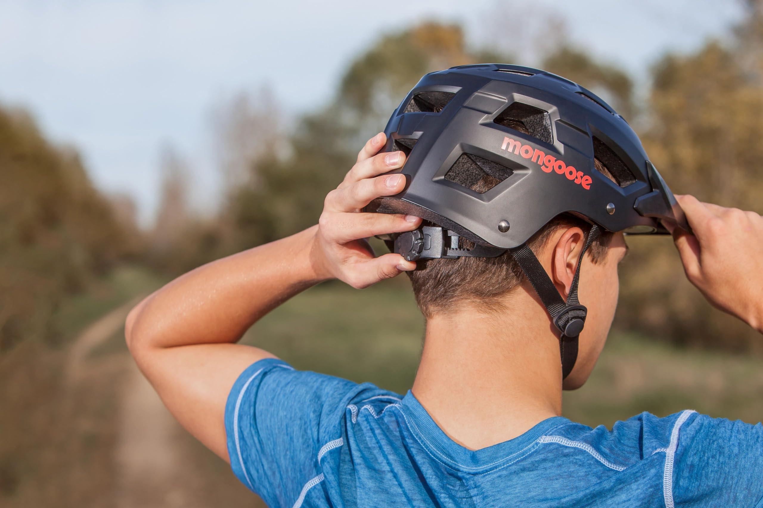 Schwinn Mongoose Capture Youth Bike Helmet, Ages 8-14, Built-in Camera Mount, Durable ABS Shell, Vents for Airflow, Adjustable Fit, Full-Range Internal Pads, Go-Pro Compatible, Helmet for Kids