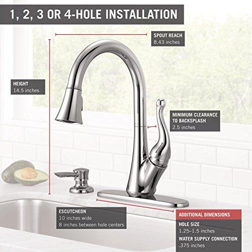 DELTA FAUCET Delta Faucet Talbott Pull Down Kitchen Faucet Chrome, Chrome Kitchen Faucets with Pull Down Sprayer, Kitchen Sink Faucet, Faucet for Kitchen Sink, Soap Dispenser, Chrome 16968-SD-DST