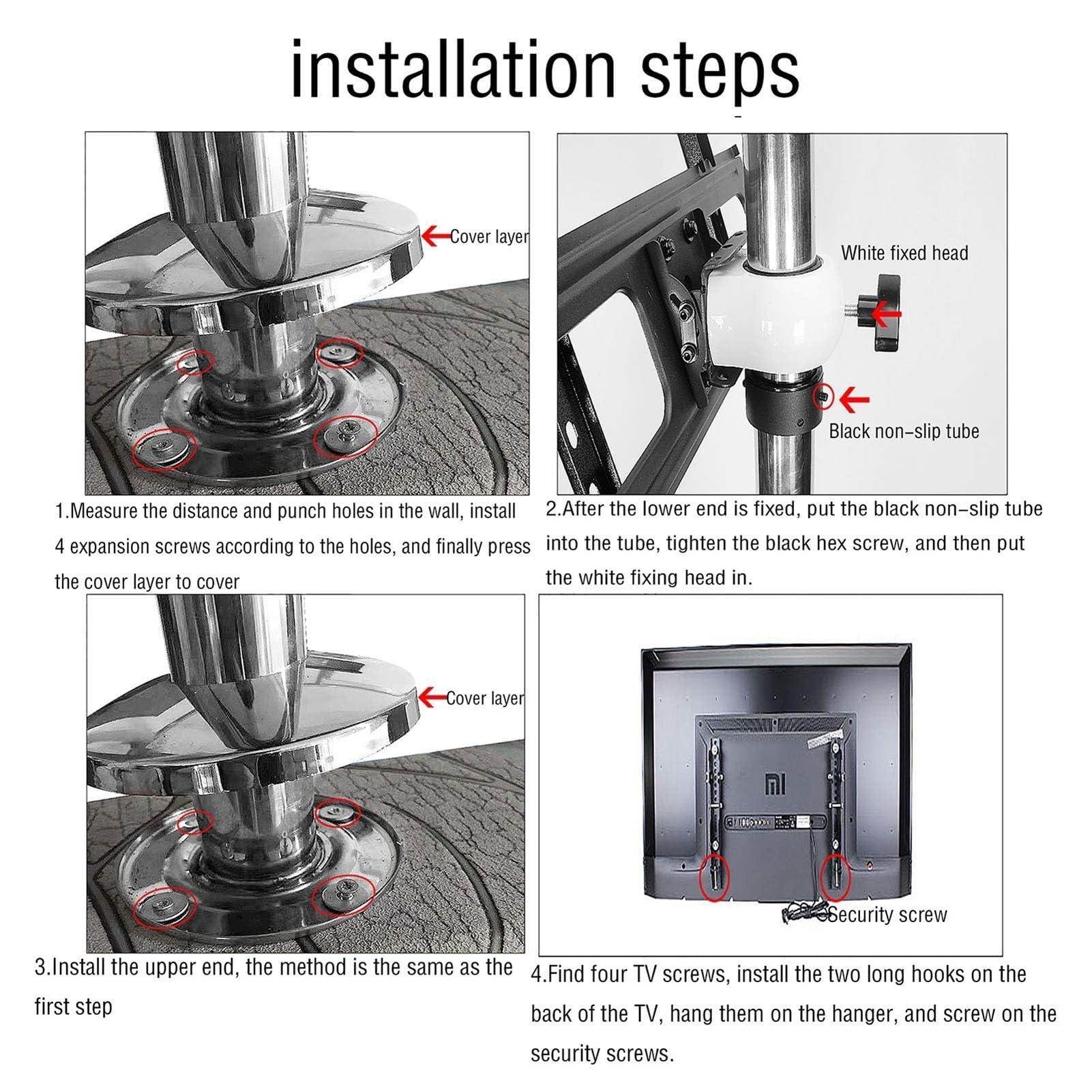 TLTDSMY LCD TV 360 Degree Rotating Frame Floor Stand - 32-65 Inch TV Bracket, Full Motion 360 Deg Rotation Tilt Swivel TV Mount, Divider Rotating Frame Rotating TV Cabinet Rotating Base