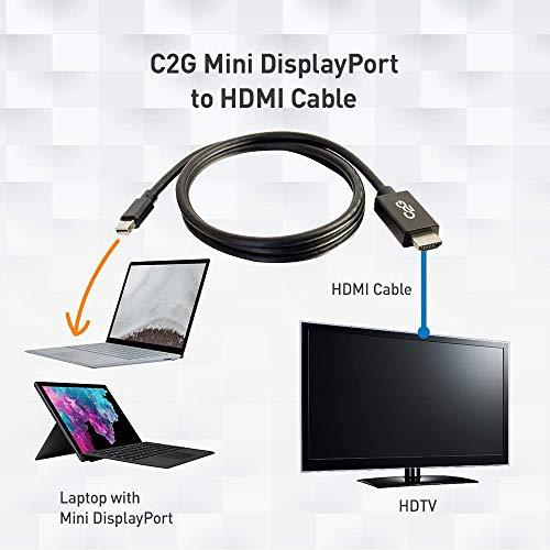 C2G C2G Mini Display Port Adapter, Display Port to HDMI, Male to Male, Black, 3 Feet (0.91 Meters), Cables to Go 54420