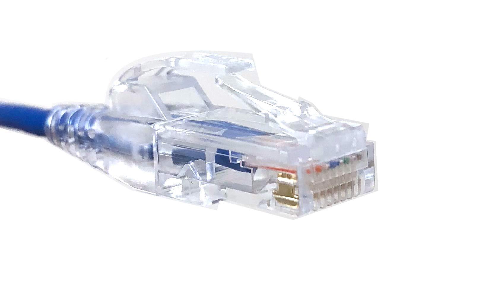 MICRO CONNECTORS Micro Connectors 5 Feet Cat 6A Ultra Slim Patch (28AWG) Cable (Blue) 5-Pack (E09-005BL-SL5)
