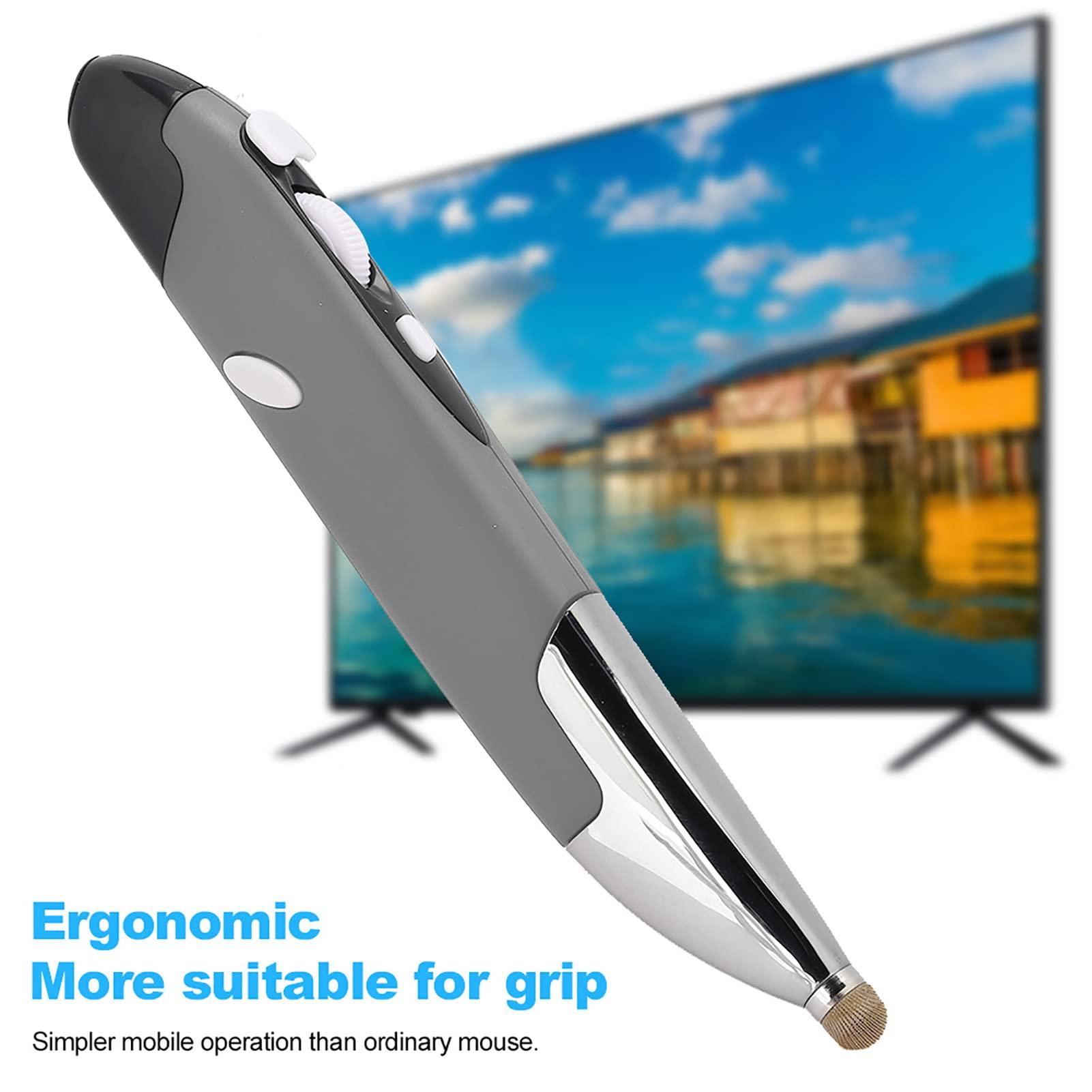 Locadence Locadence Wireless Pocket Pen Mouse, Ergonomic Design 3 Step DPI Adjustment USB Computer Stylus Capacitive Pen with Base and 2 Adapter, Plug and Play (Silver Gray)