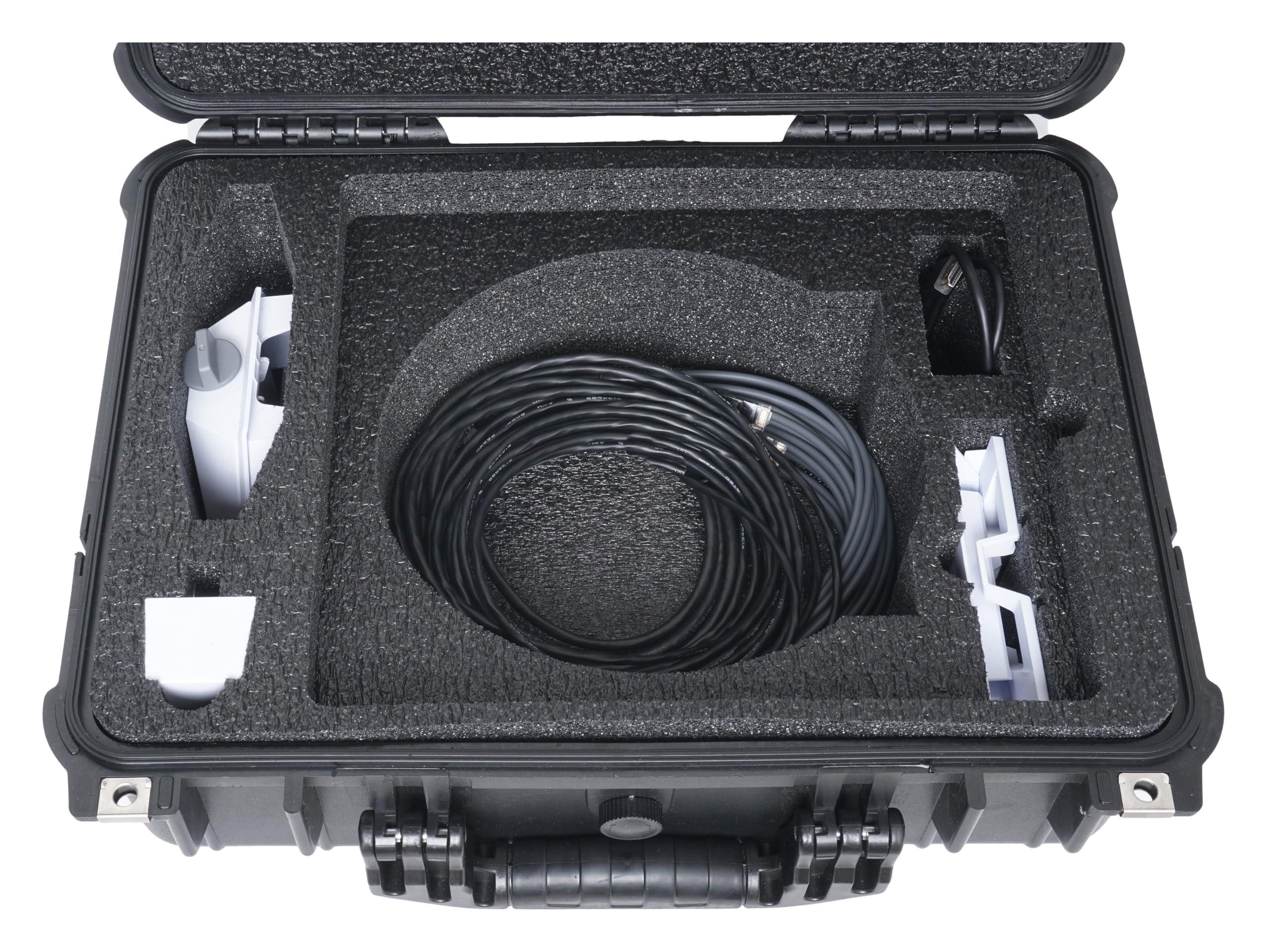 Case Club Waterproof Hard Case fits Starlink Mini Dish Kit -Precision Cut Foam For Starlink Mini, Kickstand, Pipe Adapter, Power Supply, Cables, Ethernet Cable & More in Dual Level Closed-Cell Durable Foam