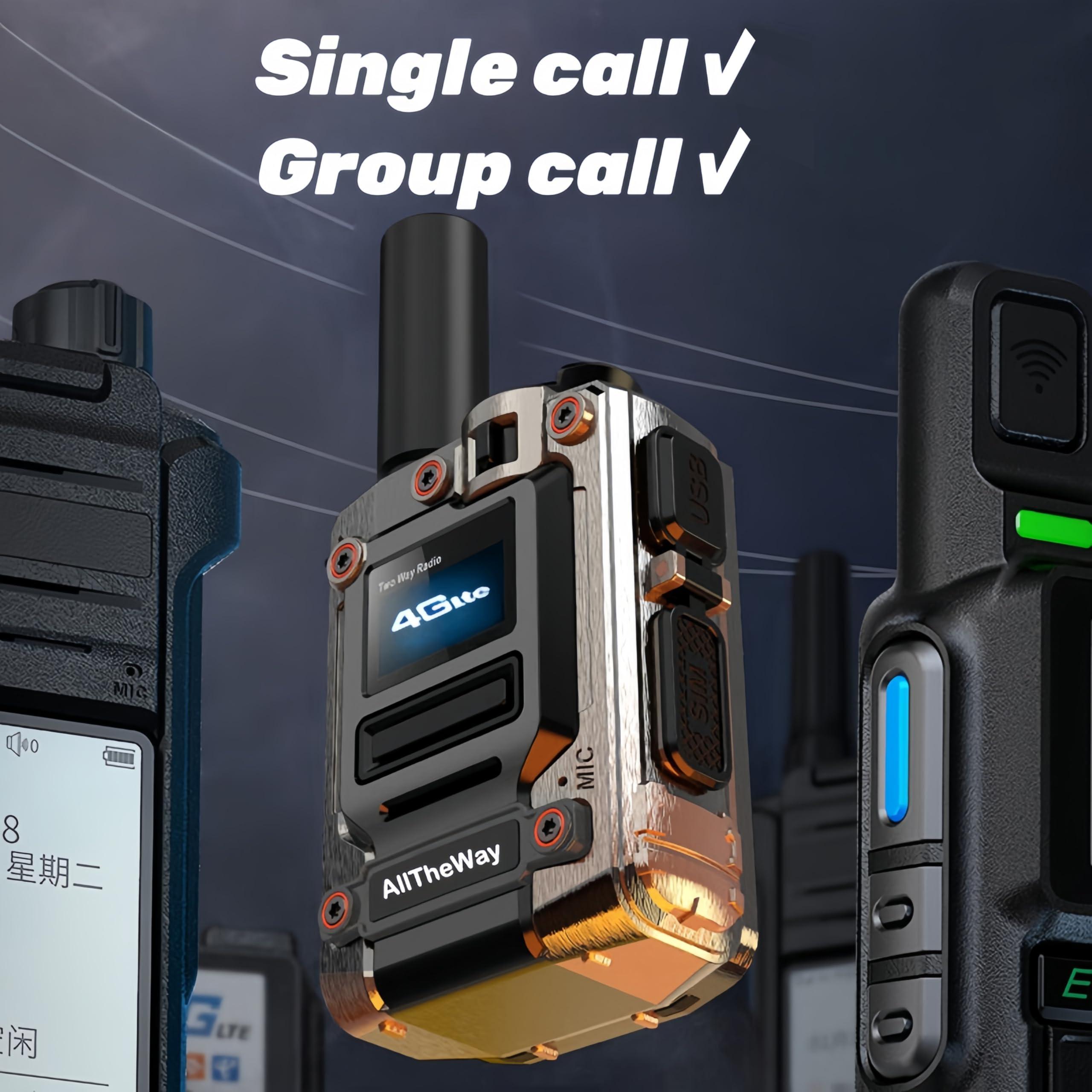 Alltheway Alltheway 2 Pack Rapid Radios Unlimited Range Nationwide Walkie Talkie Global 4G PTT Two Way Radio with Flashlight 5000 Miles Reach, Rechargeable for Familiy, Work Green