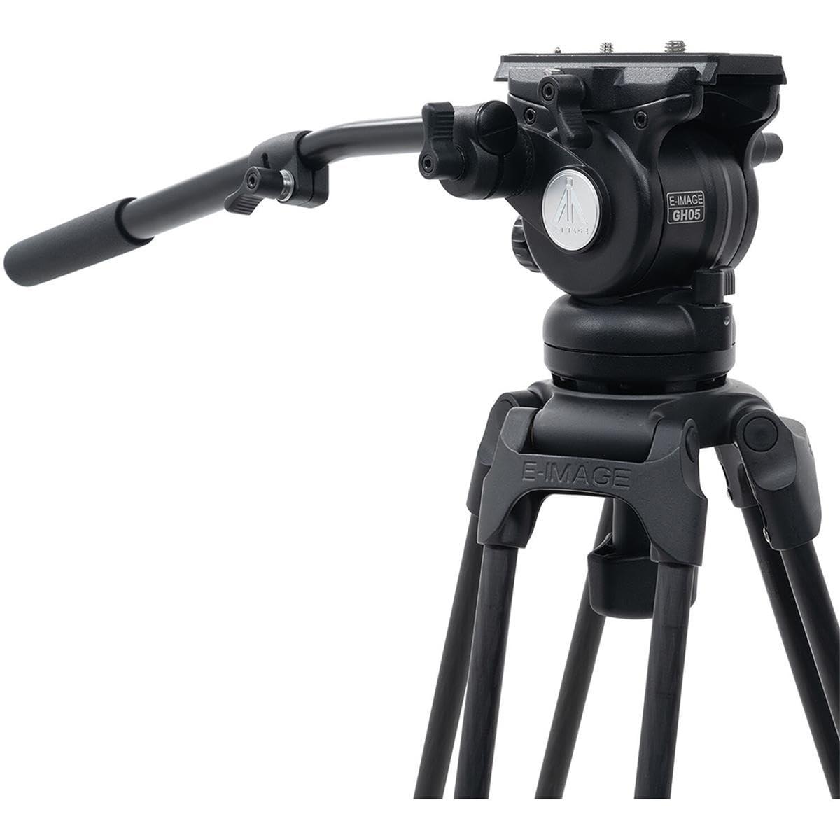 Ikan Ikan E-Image EG05C2 3-Section Carbon Fiber Tripod with GH05 Fluid Video Head and Mid-Level Spreader