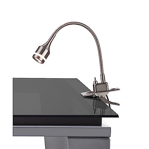 Adesso Adesso Prospect Adjustable Gooseneck LED Clip on Desk Lamp Brushed Steel Nickel Brushed
