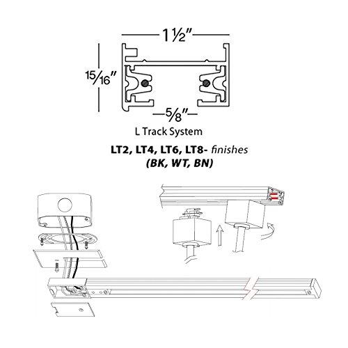 WAC Lighting WAC Lighting L Track 6FT Single Circuit Field Cuttable 120V Track for L Style 2-Wire Track Fixtures with 2 Endcaps in Brushed Nickel