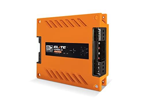 Banda 4-Ch. Vehicle Audio Bass Amplifier - 300W D Class High-Powered Mono Bass Amp w/Subsonic & Low Pass Filters Stable @ 2 Ohms, LED Indicators, Sound Specialization, Orange - BANDA 1200.42OHMORANGE