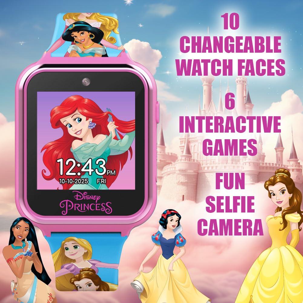 Accutime Accutime Disney's Princess Kids' Touchscreen Interactive Smartwatch, Built in Selfie-Camera, Easy-to-Buckle Strap, Model: PN4258AZ