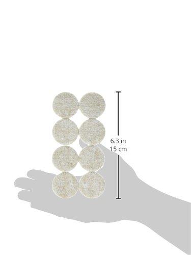 Master Manufacturing Scratch Guard 1-1/2" Felt Round Pads(8 Per Pack) Extra Strength Self-Adhesive, Heavy-Duty Surface Protectors, 3/16" Thick Circular Pads, Beige (88497)