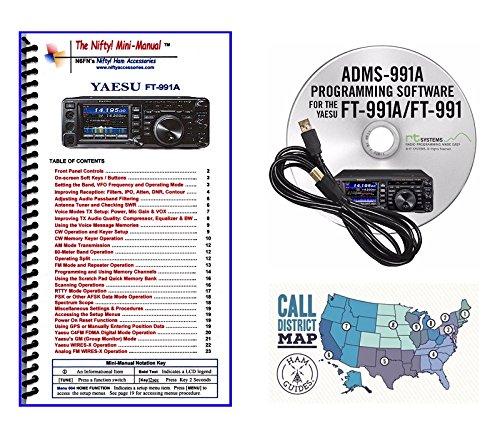 YAESU Yaesu FT-991A Accessory Bundle - 3 Items: Includes RT Systems Programming Software/Cable Kit, Nifty! Mini-Manual and Ham Guides TM Quick Reference Card!!