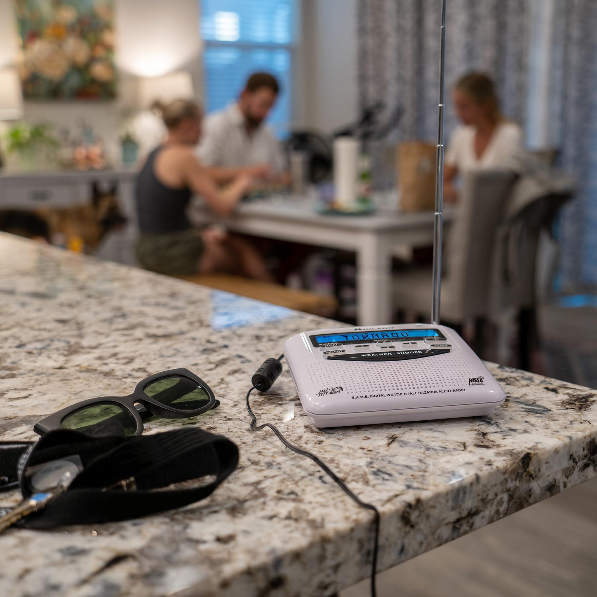 Midland Midland - WR120B - NOAA Emergency Radio - Weather Alerts - Localized Programming, Trilingual Display, 60+ Emergency Life-Saving Alerts, Alarm, Selectable Alert Tone