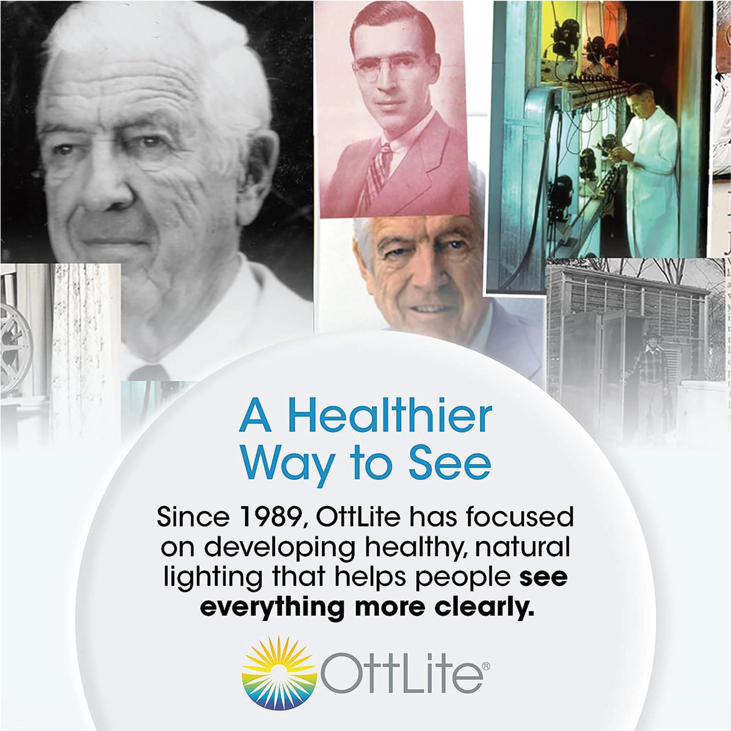 OttLite OttLite Folding Task Lamp, Black Multi-Position Shade, Fold-Up Design, Portable Handle, Low Heat, Low Glare Illumination, Fits Desks & Workstations