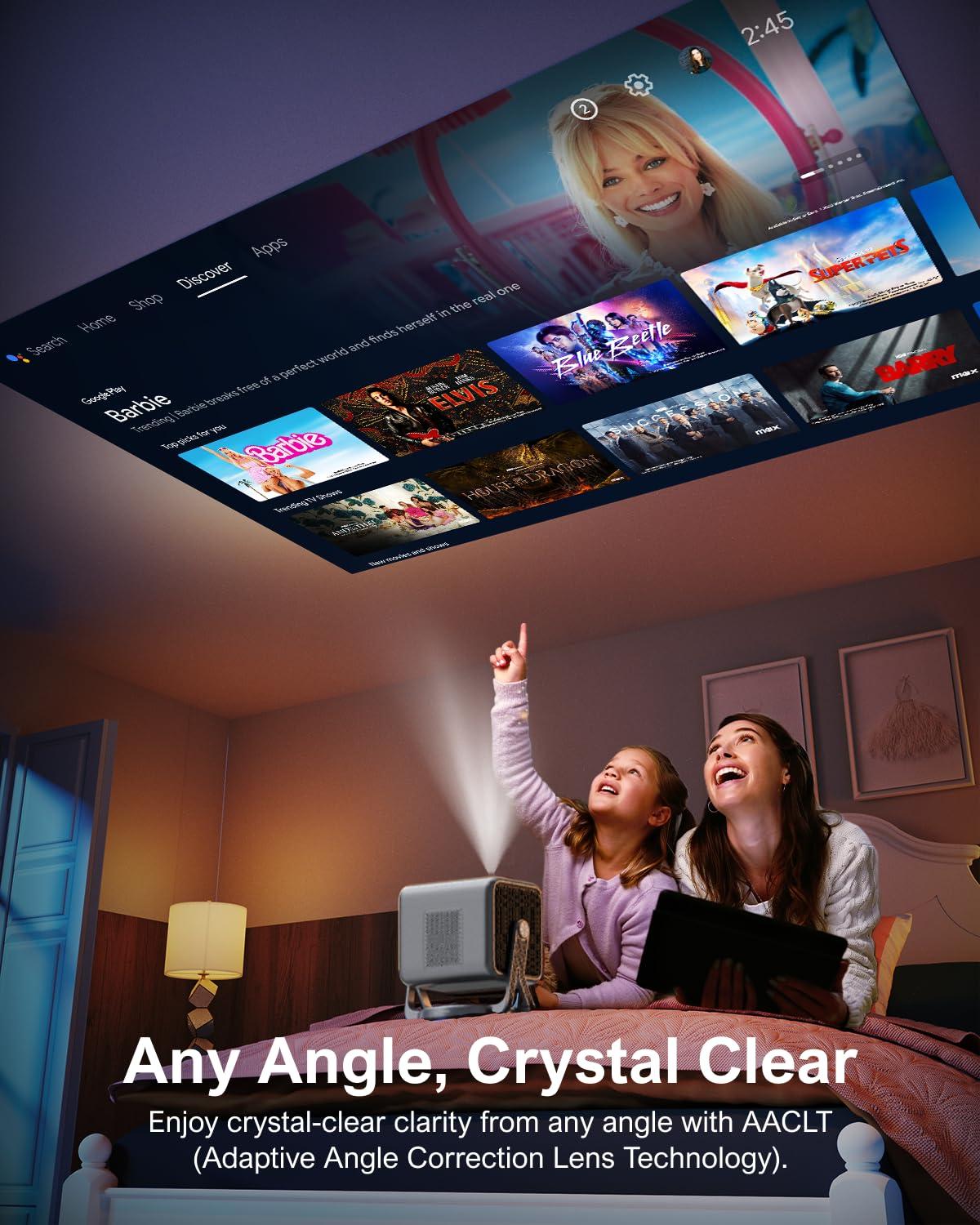 ULTIMEA ULTIMEA Smart Projector with Android TV 11.0 and Netflix, Projector 4K with Wifi and Bluetooth 5.3, Home Cinema Dust-proof 4K Projector with Dolby Audio, Gimbal Stand, 600 ANSI HDR+HLG, Nova C40