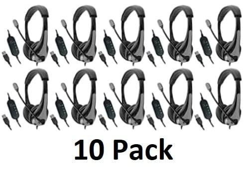 Avid-Genesis Avid AE-39 Black On-Ear Headphones with USB Plug (10-Pack)