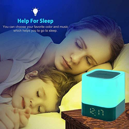 Gallstep Gallstep Night Lights Bluetooth Speaker, Alarm Clock Bluetooth Speaker Touch Sensor Bedside Lamp Dimmable Multi-Color Changing Bedside Lamp, MP3 Player, Wireless Speaker with Lights