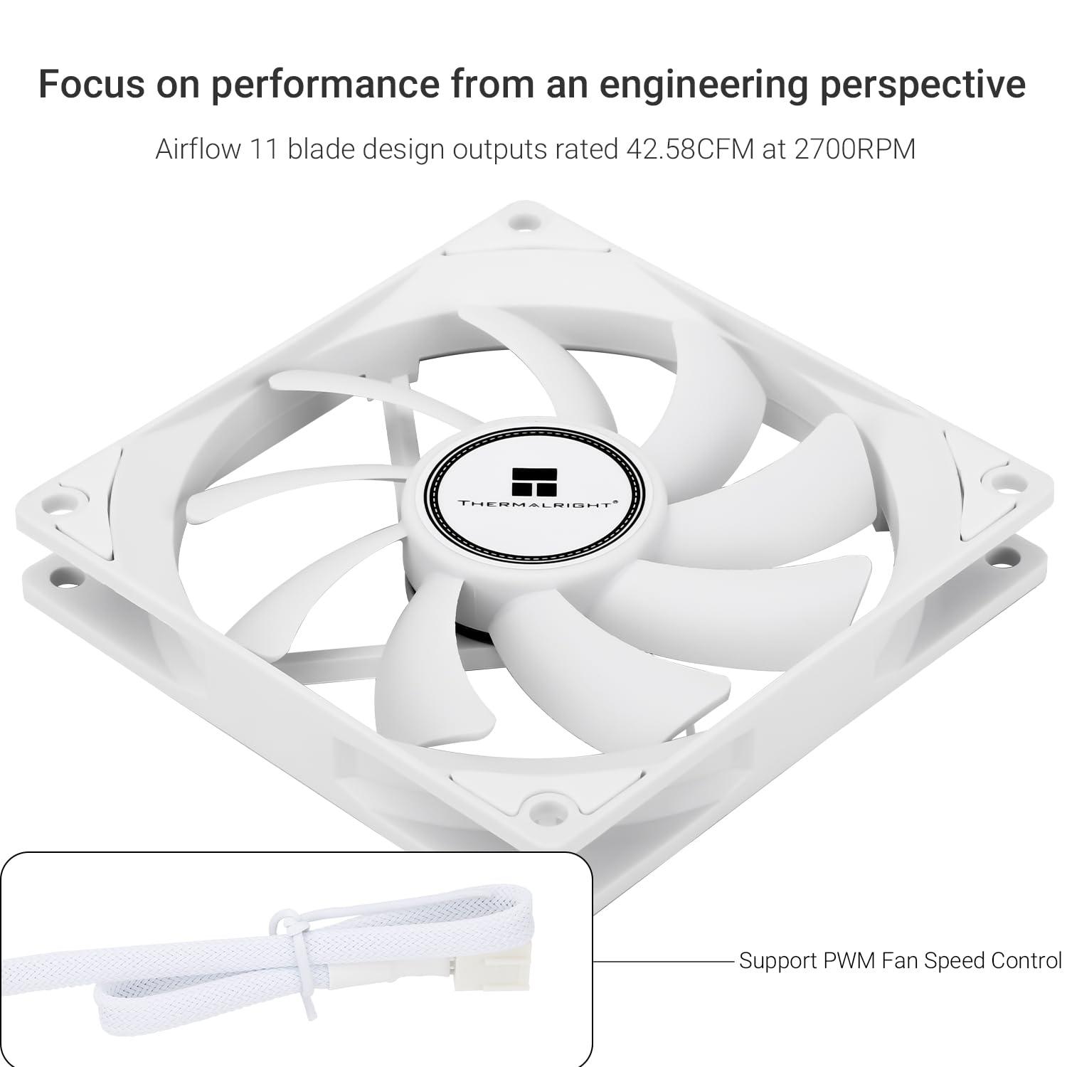 Thermalright Thermalright TL-9015W 9cm Slim Fan White Fan,Hydraulic Bearing 15mm Slim Case Fan,4pin PWM 2700 RPM.