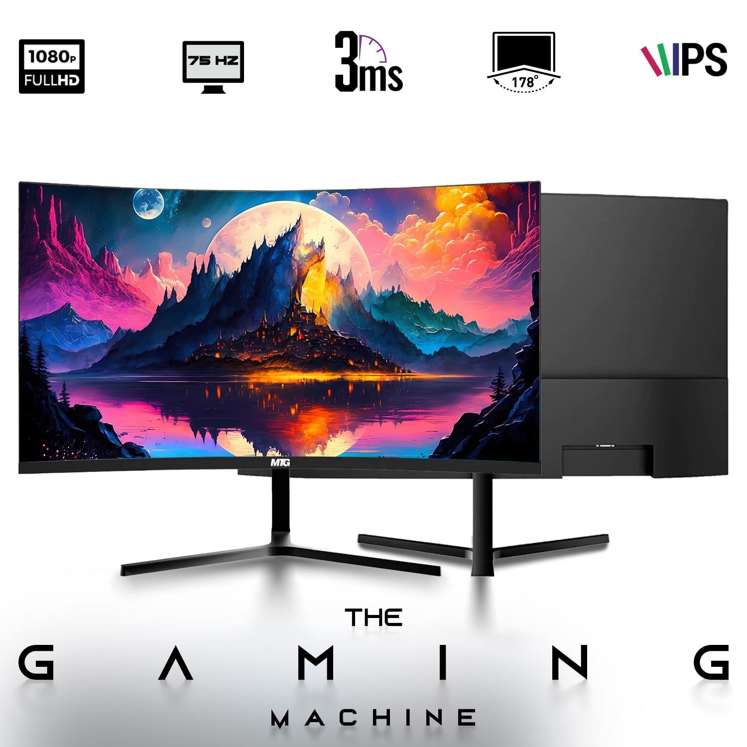 TechMagnet HP G4 Desktop Computer PC AMD Pro A10-9700 R7, 16GB RAM, 512GB SSD, 24 Inch Curved Monitor, RGB Soundbar, Gaming Keyboard with AI-Enabled Copilot Key Mouse, 2X ARGB Fan WiFi, Win 10 Pro (Renewed)