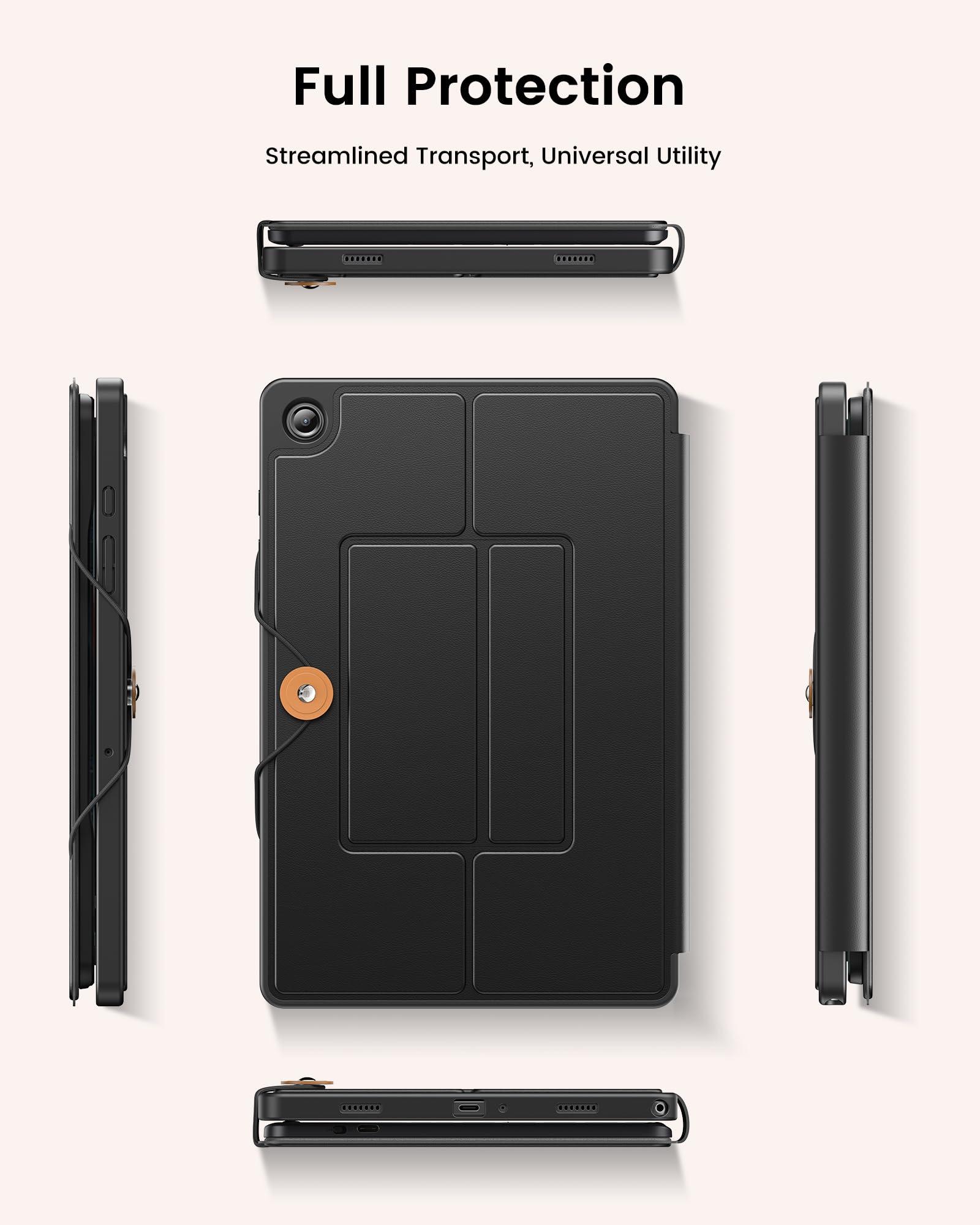 INFILAND INFILAND Keyboard Case for Samsung Galaxy Tab A9+ 5G with 7-Color Backlight & High Precision Trackpad, Slim and Portable Detachable Folder Style Keyboard Case for Tab A9 Plus 11 inch, Black