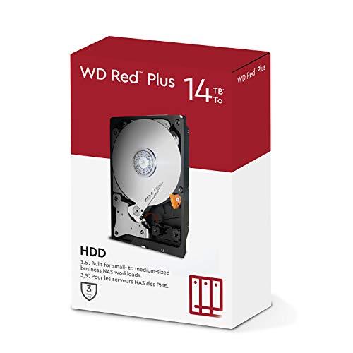Western Digital WD Red Plus 14TB NAS 3.5" Internal Hard Drive - 5400 RPM Class, SATA 6 Gb/s, CMR, 512MB Cache
