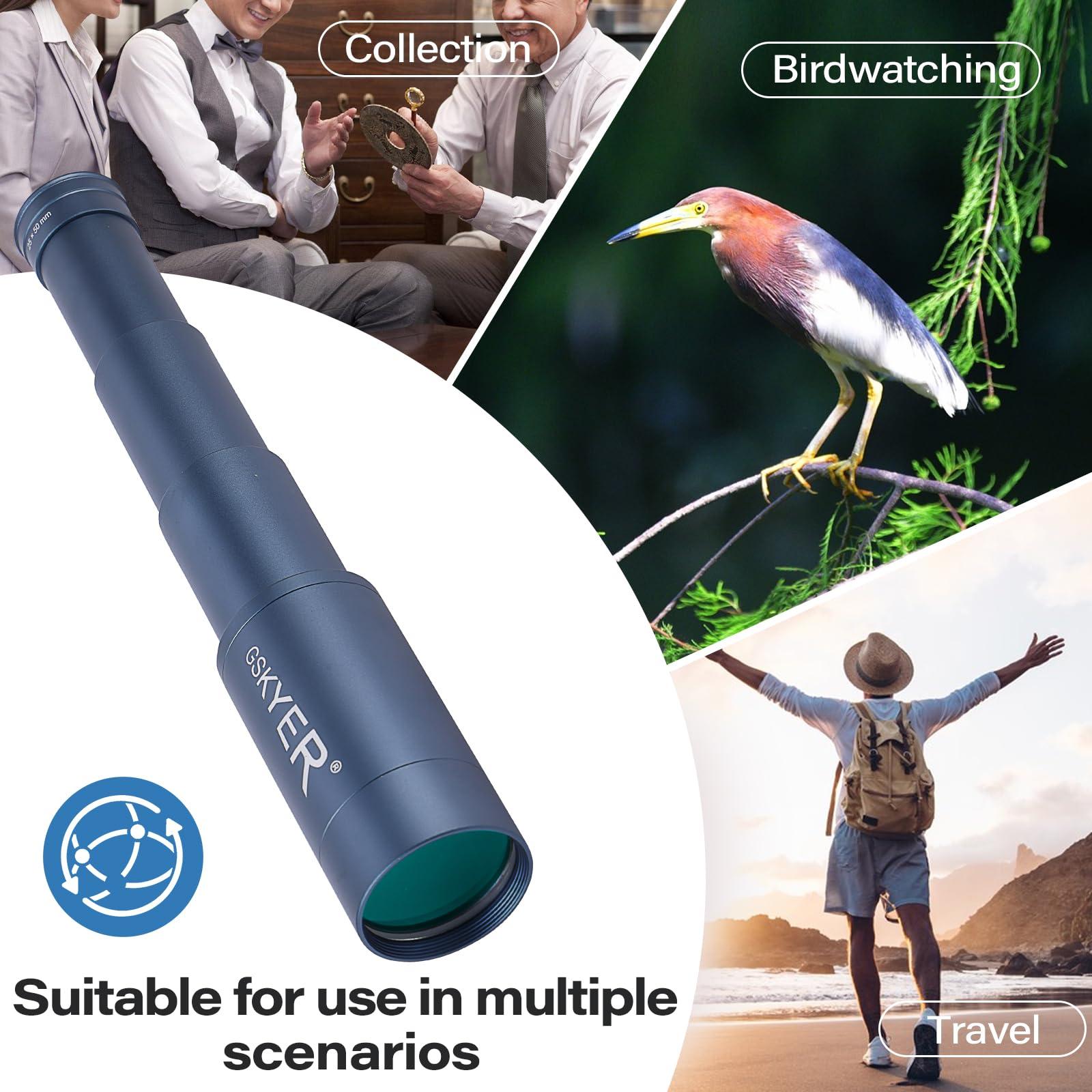 Gskyer 25x50 Monocular Telescope, Monoculars for Adults High Powered: Compact HD Zoom Scope for Men Gifts Cool Gadgets with BAK4 Prism & FMC Lens, Pirate Binoculars for Kids Spotting Hunting Camping