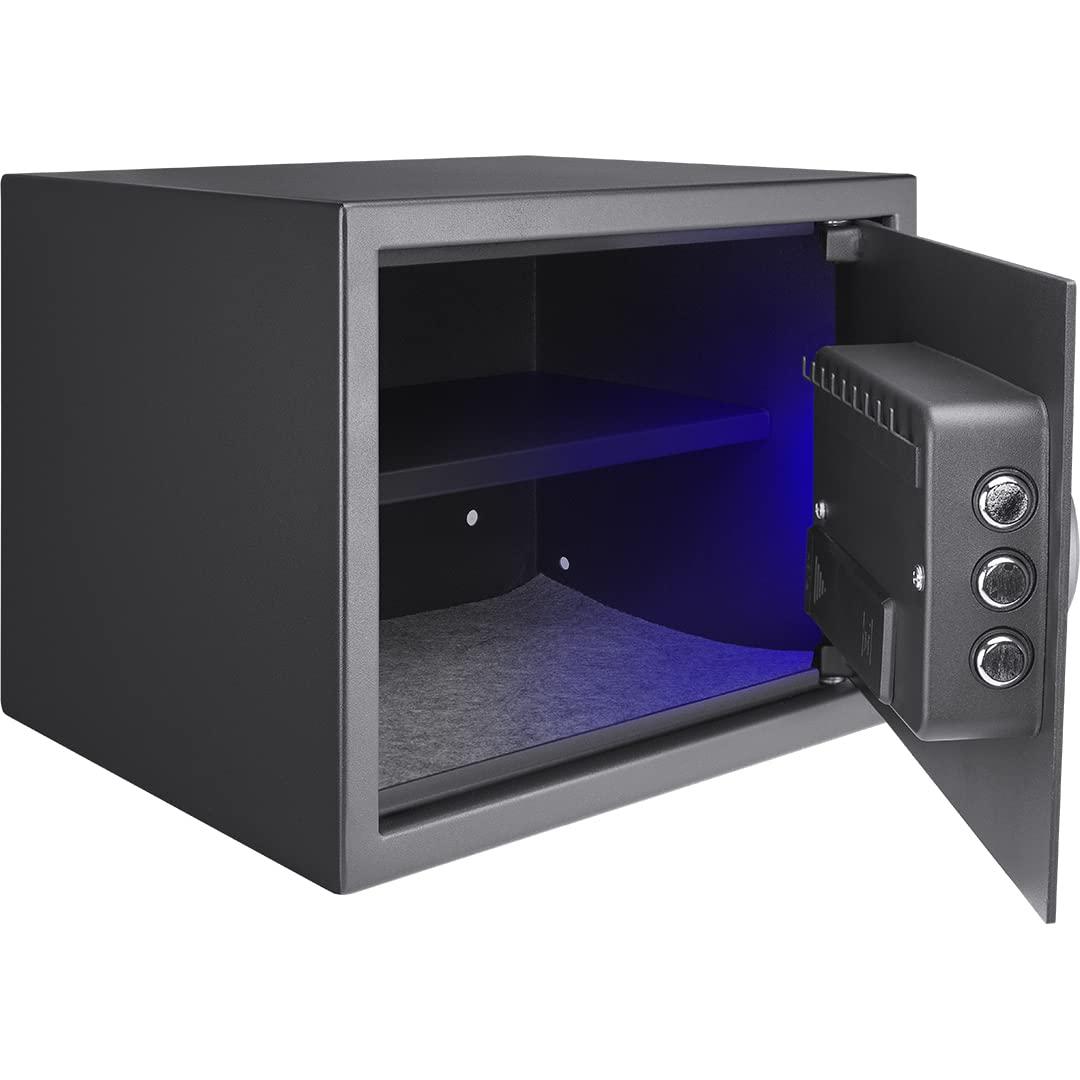 Barska Barska 0.8 Cu. Ft Digital Keypad Safe LED Interior Light, Extra-Wide for Laptops, Silent Mode, Steel Security Safe