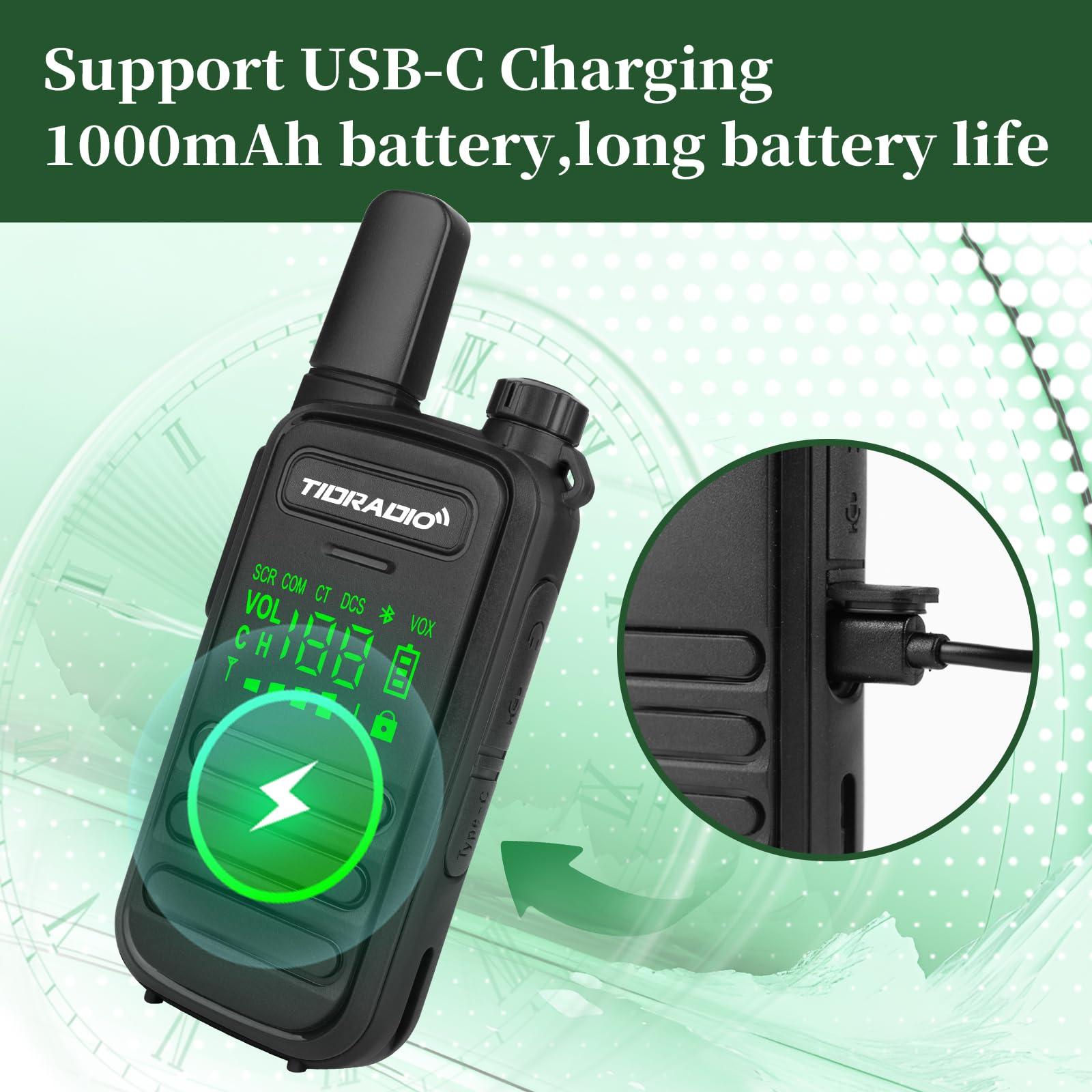 TIDRADIO TIDRADIO TD-M11 Waterproof Walkie Talkies for Adults,LED Display,Wireless Programming,NOAA,VOX,Frequency Copy, Long Range Two Way Radios with 6 Way Gang Charger, for School Church Business (6 Pack)