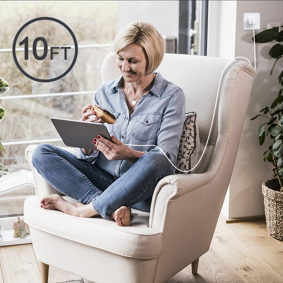 BikeAnything USB C iPad Fast Charger for iPad 10th,iPad Pro 12.9/11 in 2022/2021/2020/2018,iPad Air 4th/5th Gen,iPad Mini 6th Generation,iPad Wall Fast Charger Block with Extra Long 10FT USB C to C Cable