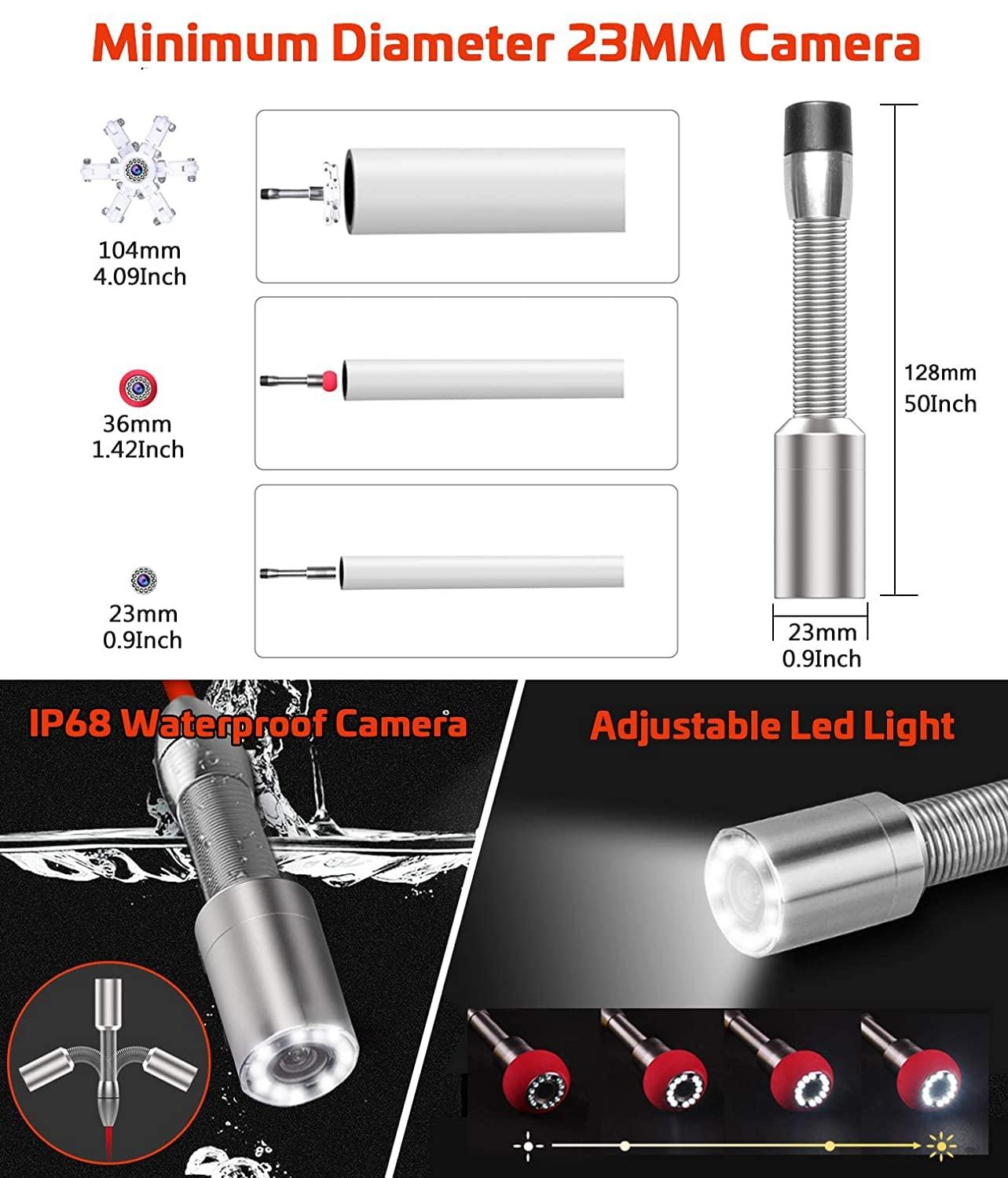 anysun Sewer Camera with Locator and Distance Counter 2 in 1 Camera, Anysun 100FT with 512HZ Receiver for Drain Plumbing Video Inspection 7'' LCD HD Screen Waterproof IP68 Cameras with DVR Recorder