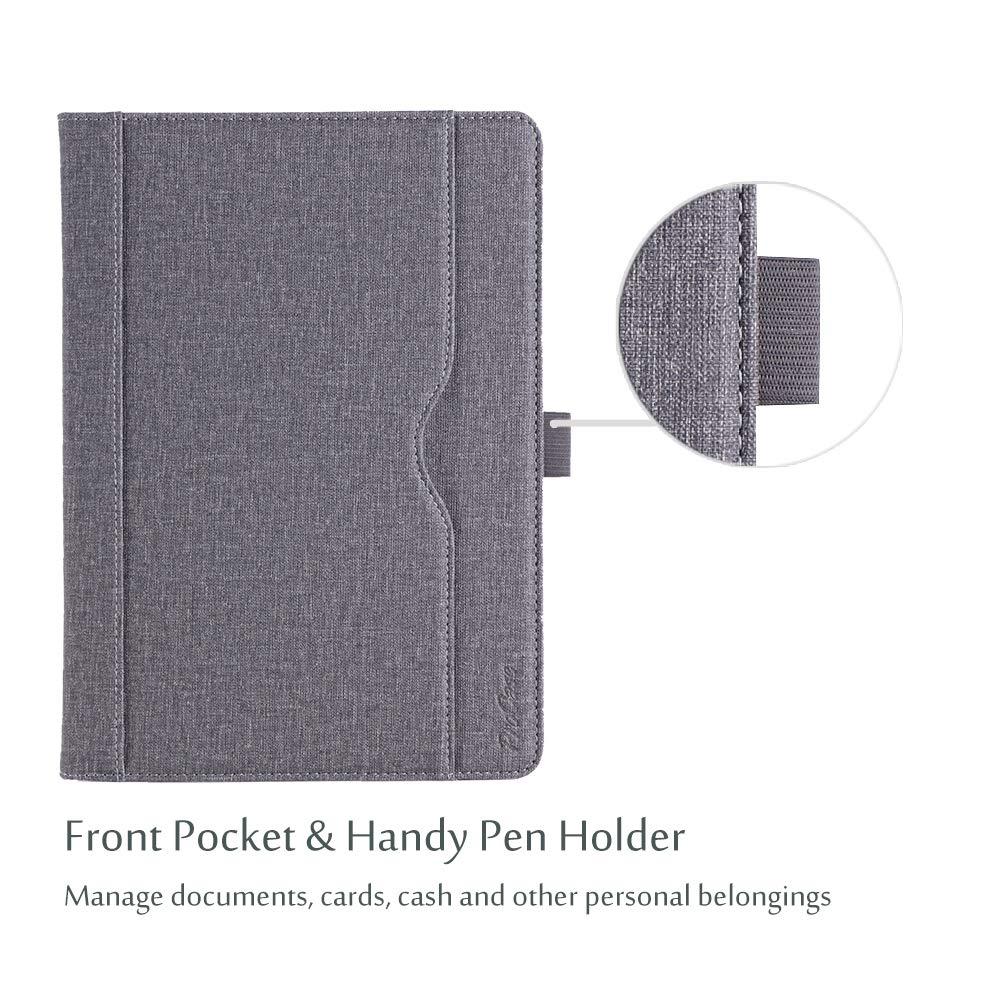 ProCase ProCase for iPad 9.7 Inch iPad 6th/5th Generation Case 2018 2017/iPad Air 2/Air 1 Case, Premium Leather Folio Corner Protection Multi-Angle Viewing Stand Cover with Front Pocket Pen Loop -Grey