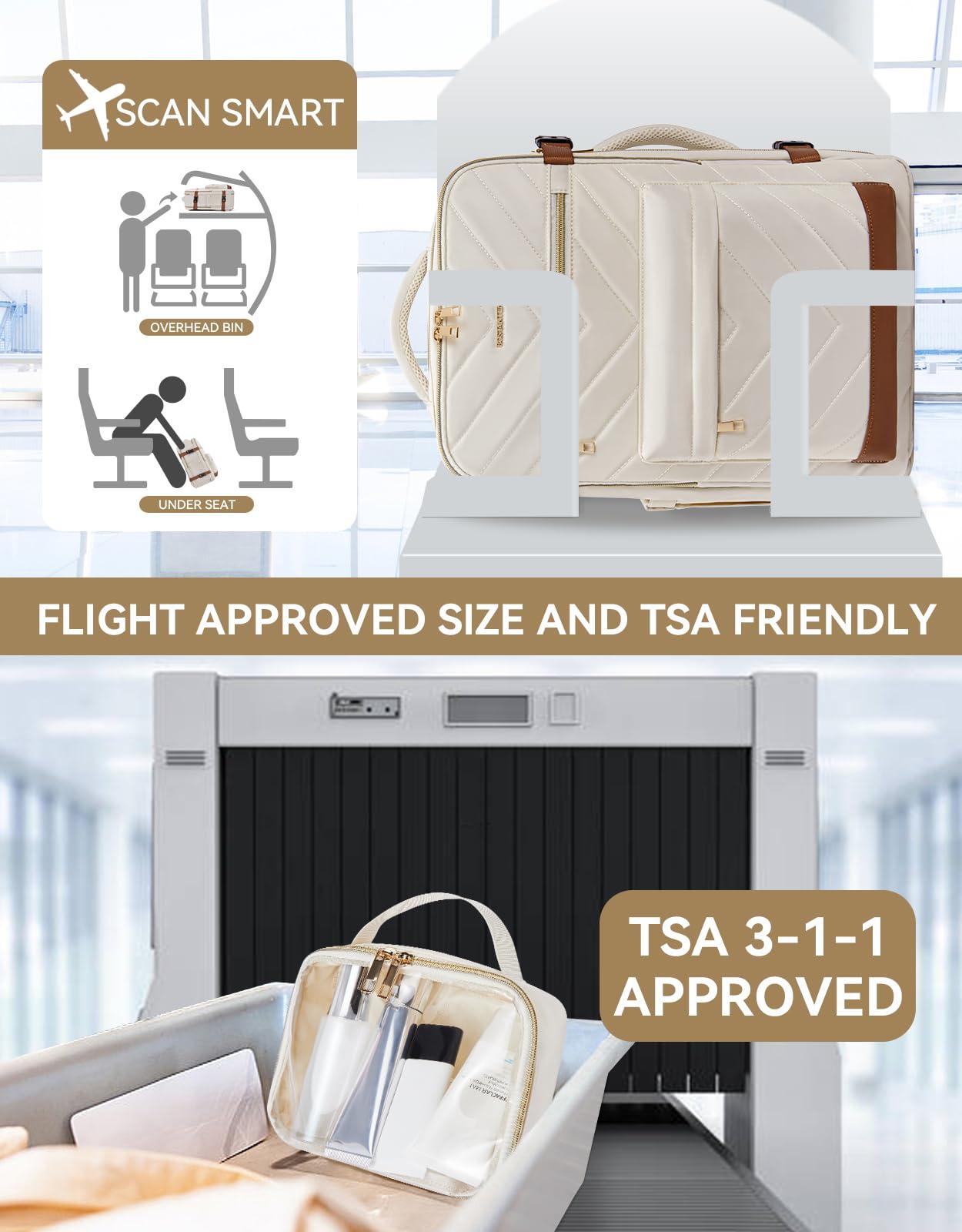 BOSTANTEN BOSTANTEN Travel Backpack For Women, TSA Carry On Backpack for Airplanes, Personal Item Backpack Fits 15.6 Inch Laptop with USBType-C Charging Port, Weekender Overnight Daypack with 2 Packing Cubes