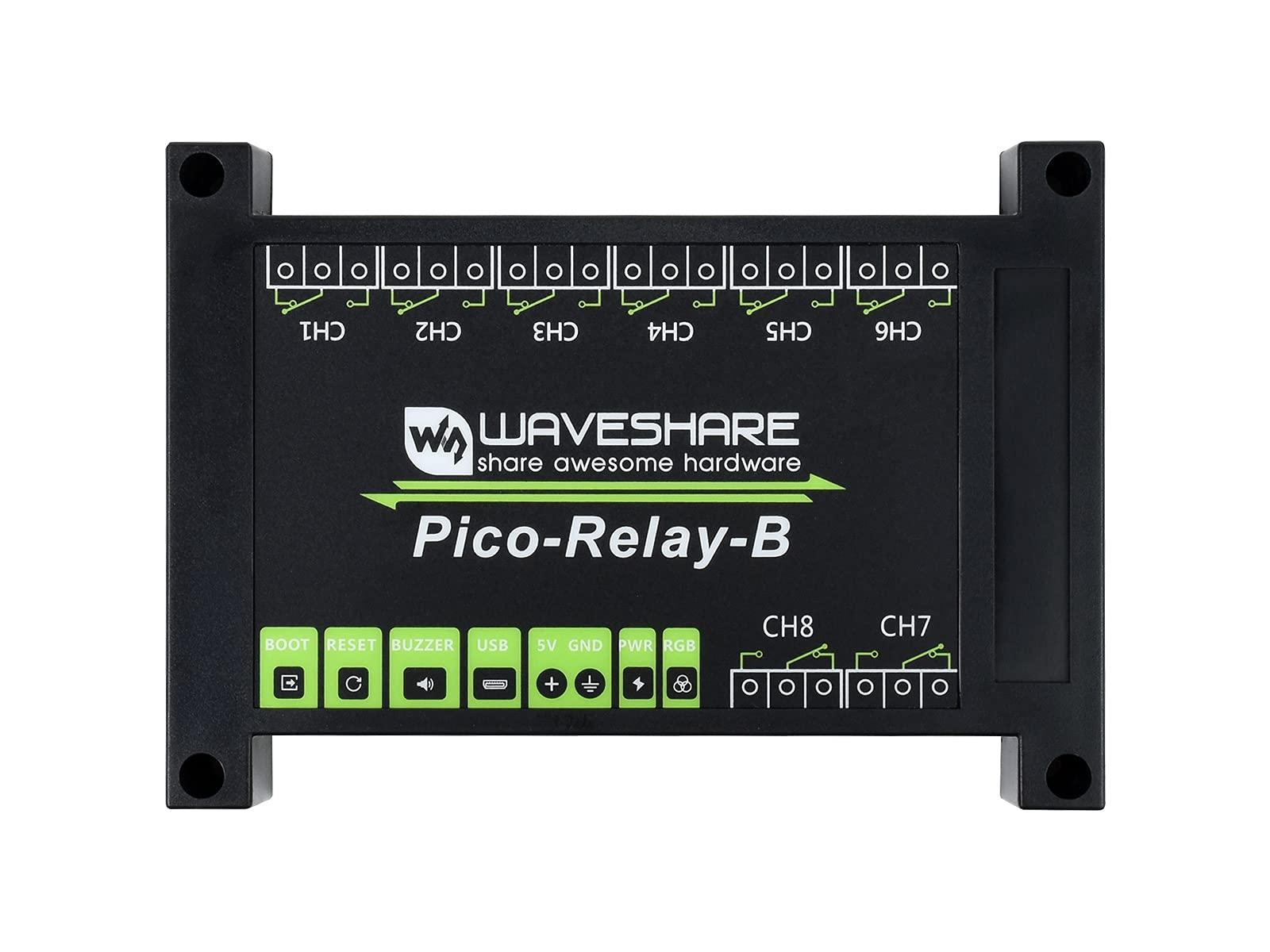 waveshare Waveshare Industrial 8-Channel Relay Module for Raspberry Pi Pico Power Supply Isolation Photocoupler Isolation