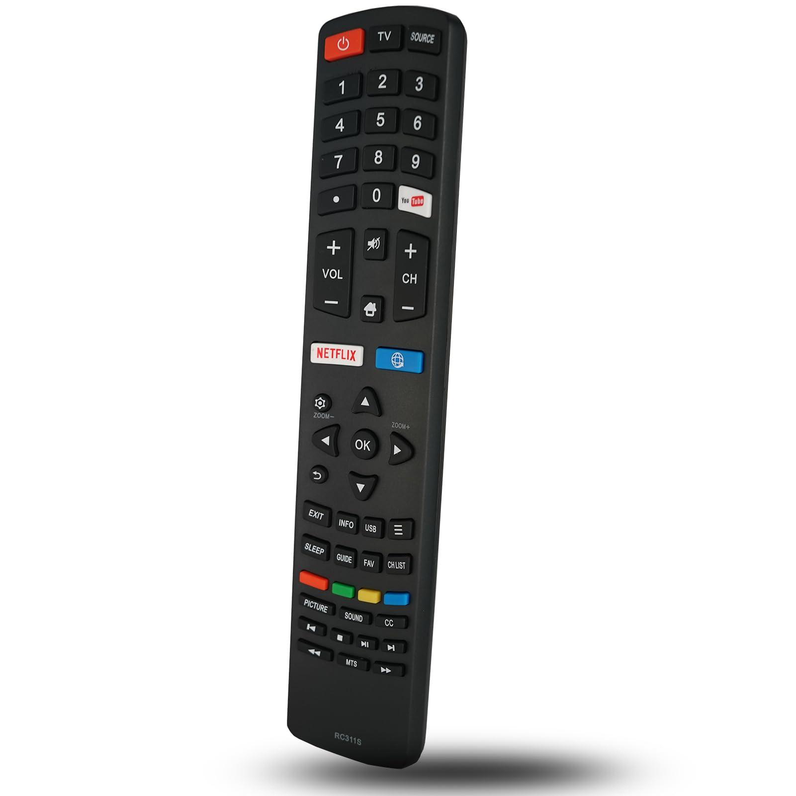 Kassionel RC311S Replacement Remote fit for Pioneer TV PLE-32S1HD PLE-65D1800 PLE-32S08HD PLE-40S08FHD PLE-43D1202UD PLE-43S09UHD PLE-50S08UHD PLE-32S08HD PLE-50D1200F PLE-43D1202UD PLE-55S08UHD