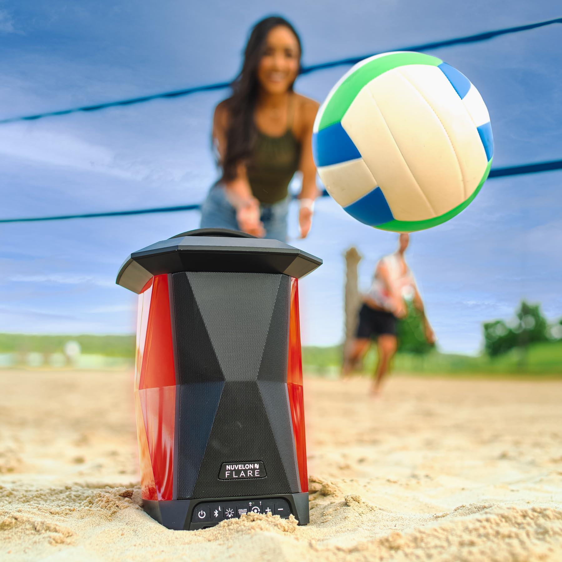 NUVELON NUVELON NF15A1-BTM Portable Bluetooth Speaker with lights, Nuvelon Flare Multi Sync wireless speaker with Ambient lighting and Rhythm light pulsing LED lights, Aux input, Bluetooth v4.2