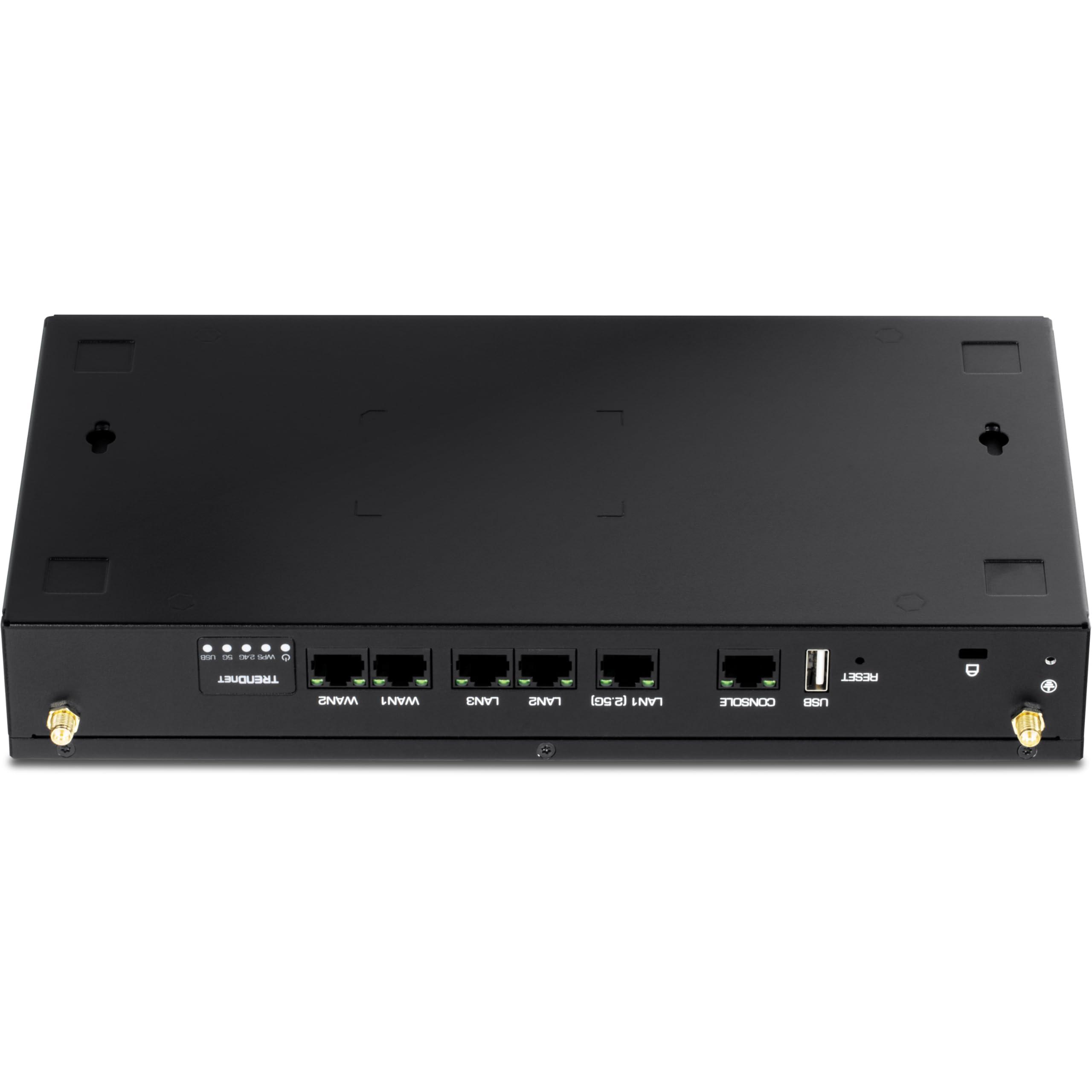 TRENDnet TRENDnet AX1800 Dual-Band WiFi 6 Gigabit Dual-WAN VPN Router, Small Business, Virtual Private Network, Inter-VLAN Routing, QoS, 2.5G Support, Pre-Encrypted Wireless, Black, TEW-929DRU (Pack of 1)