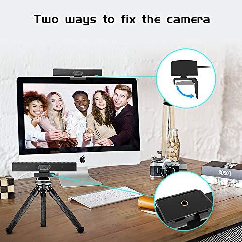 JACKLY Conference Room Camera with Microphone and Speaker, Wide Angle USB Video Conference Camera for Mac, PC, Laptop, Desktop (Black with Inverted Phase)
