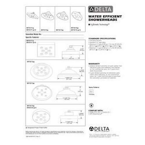DELTA FAUCET Delta Faucet H2Okinetic Single Setting Raincan Shower Head, Black Round Shower Head, Rainfall Shower Head, High Pressure Shower Head, 1.75 GPM Flow Rate, Matte Black RP70175BL