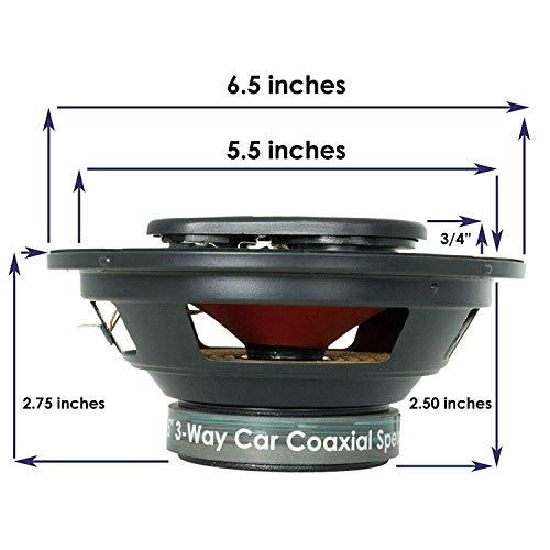 Audiobank Pair of Audiobank 6.5" 400 Watt 3-Way Red Car Audio Stereo Coaxial Speakers - AB1670 (2 Speakers)